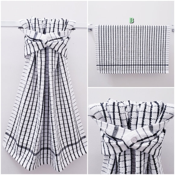 🔷️9128 NEW! Windowpane pattern Hang'N'Snap HAND Towel *Select snap - Picture 5 of 14